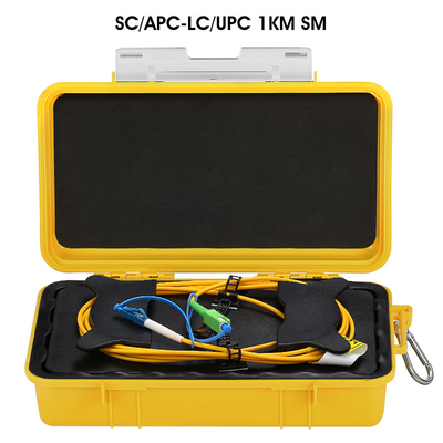 SC/APC-LC/UPC 2km फाइबर ऑप्टिक OTDR लॉन्च केबल बॉक्स 1310/1550nm फाइबर रिंग्स